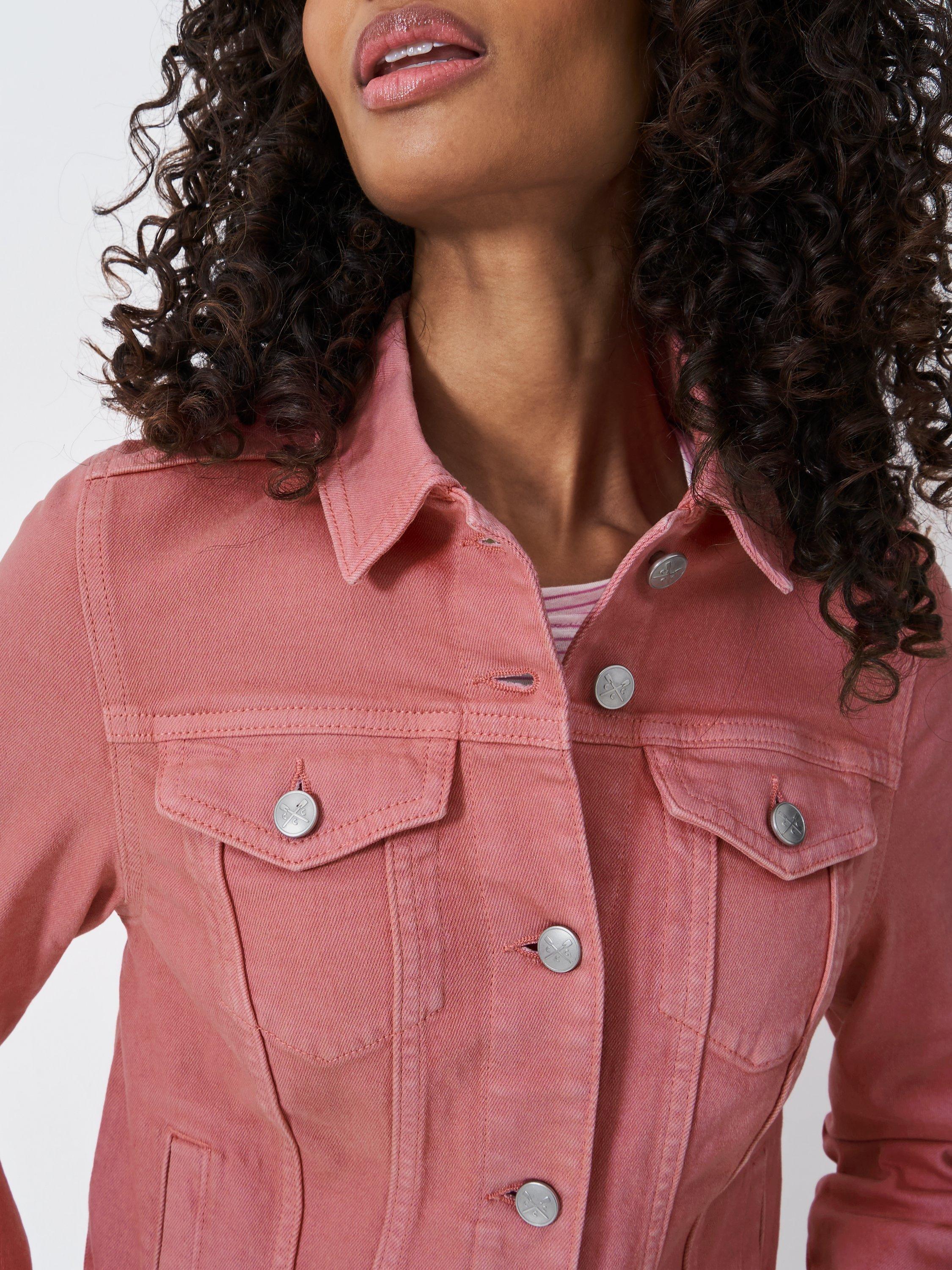Product image 4 of 5, which shows Crew Clothing Denim Western Jacket, Pastel Pink, 8