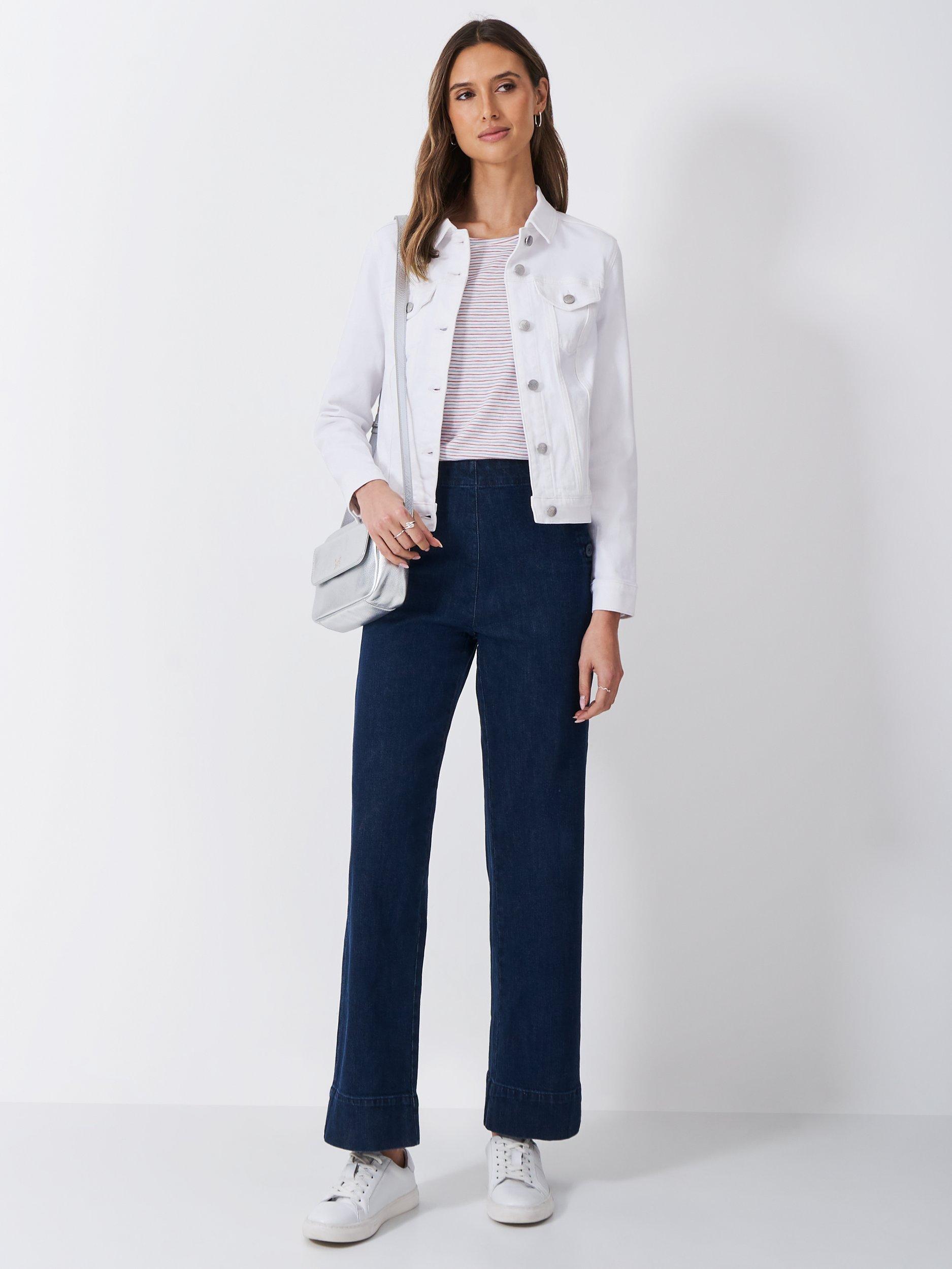 Product image 3 of 5, which shows Crew Clothing Denim Western Jacket, White, 8