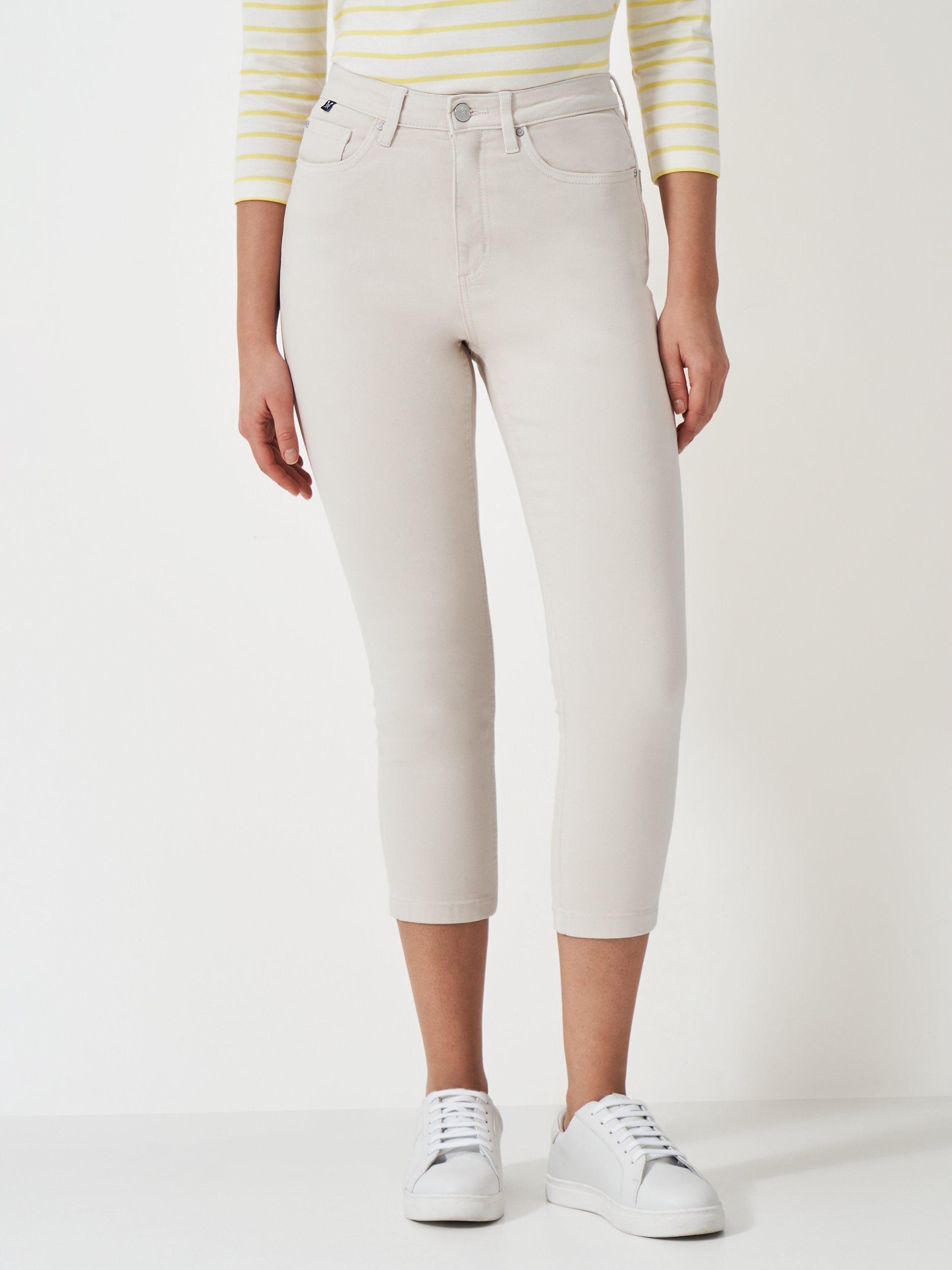 Product image 3 of 5, which shows Crew Clothing Cropped Stretch Jeans, Beige, 8