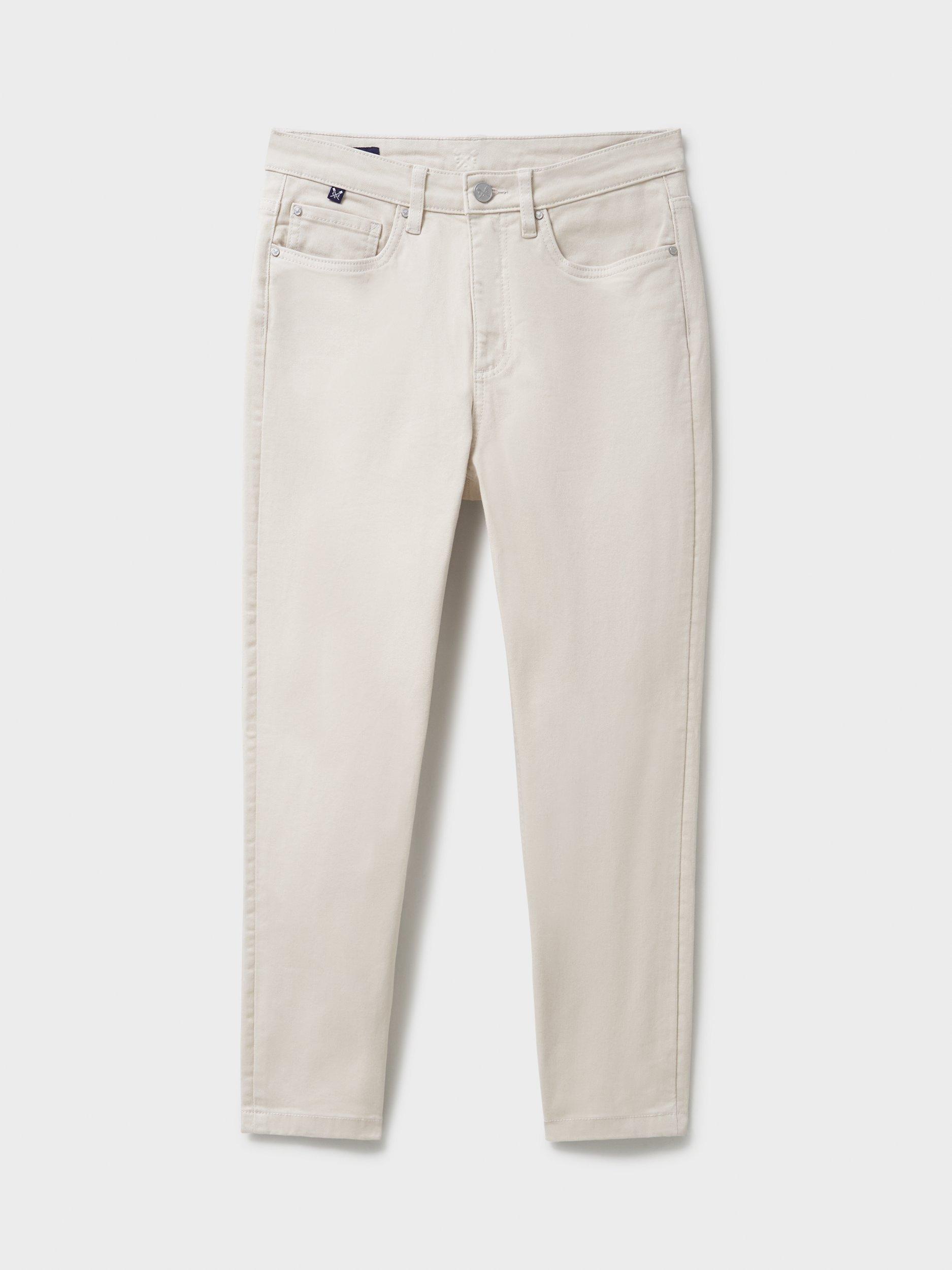 Product image 5 of 5, which shows Crew Clothing Cropped Stretch Jeans, Beige, 8