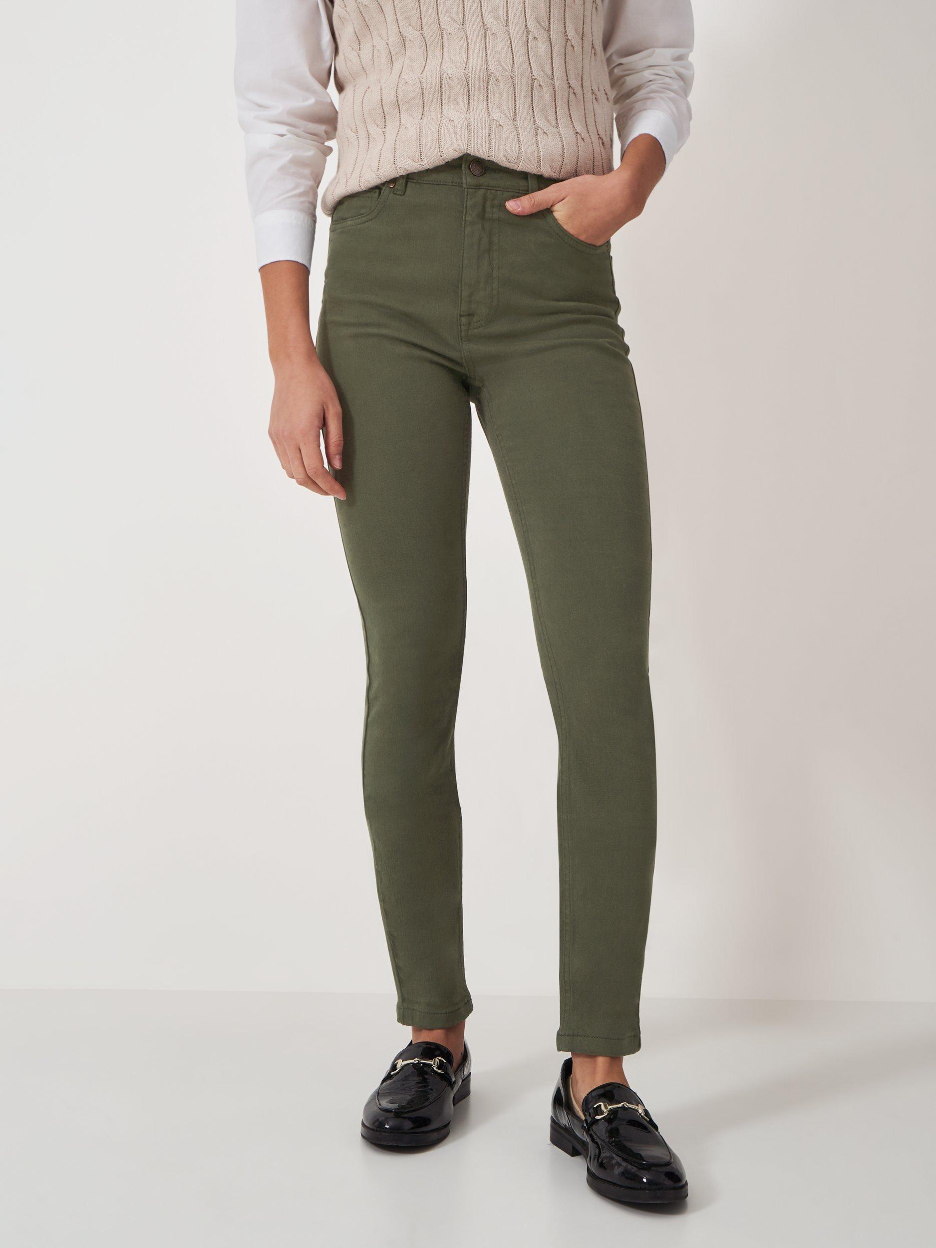 Product image 3 of 5, which shows Crew Clothing Garment Dyed Jeans, Khaki, 8