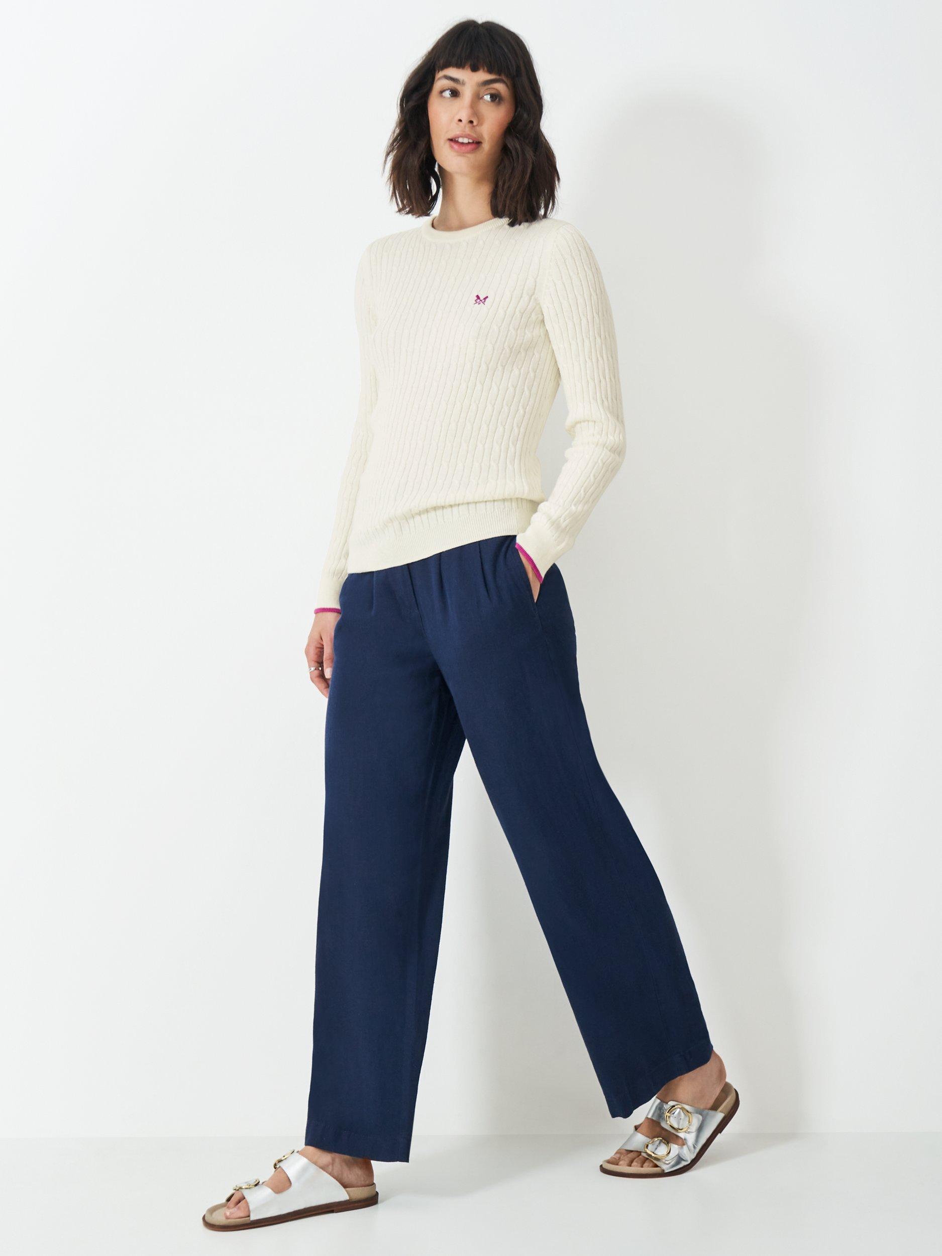 Product image 3 of 5, which shows Crew Clothing Heritage Cable Knit Jumper, Winter White, 8