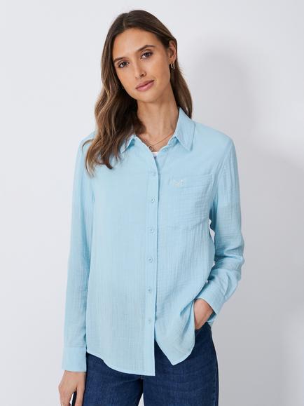 Crew Clothing Harlie Relaxed Shirt, Light Blue