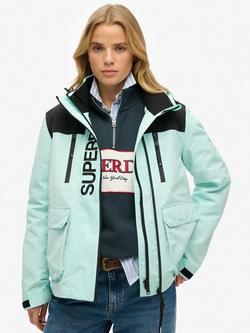 Superdry Colour Block Ultimate Windbreaker Jacket, Cali Blue/Black