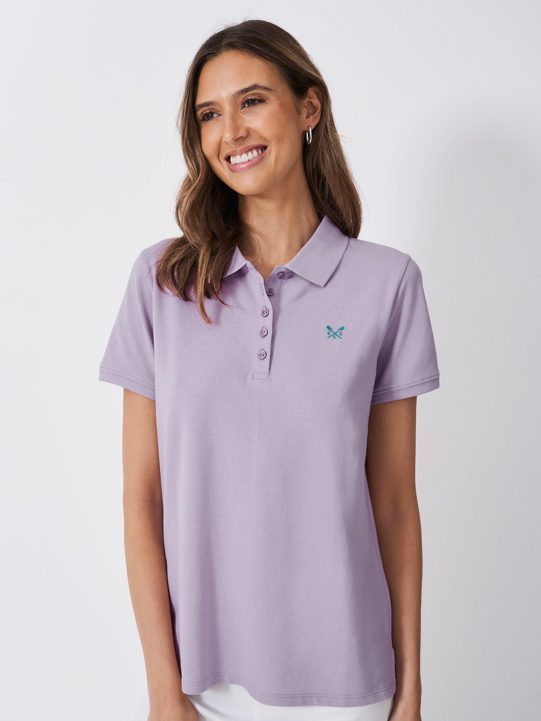 Product image 1 of 5, which shows Crew Clothing Classic Polo Shirt, Light Purple, 8