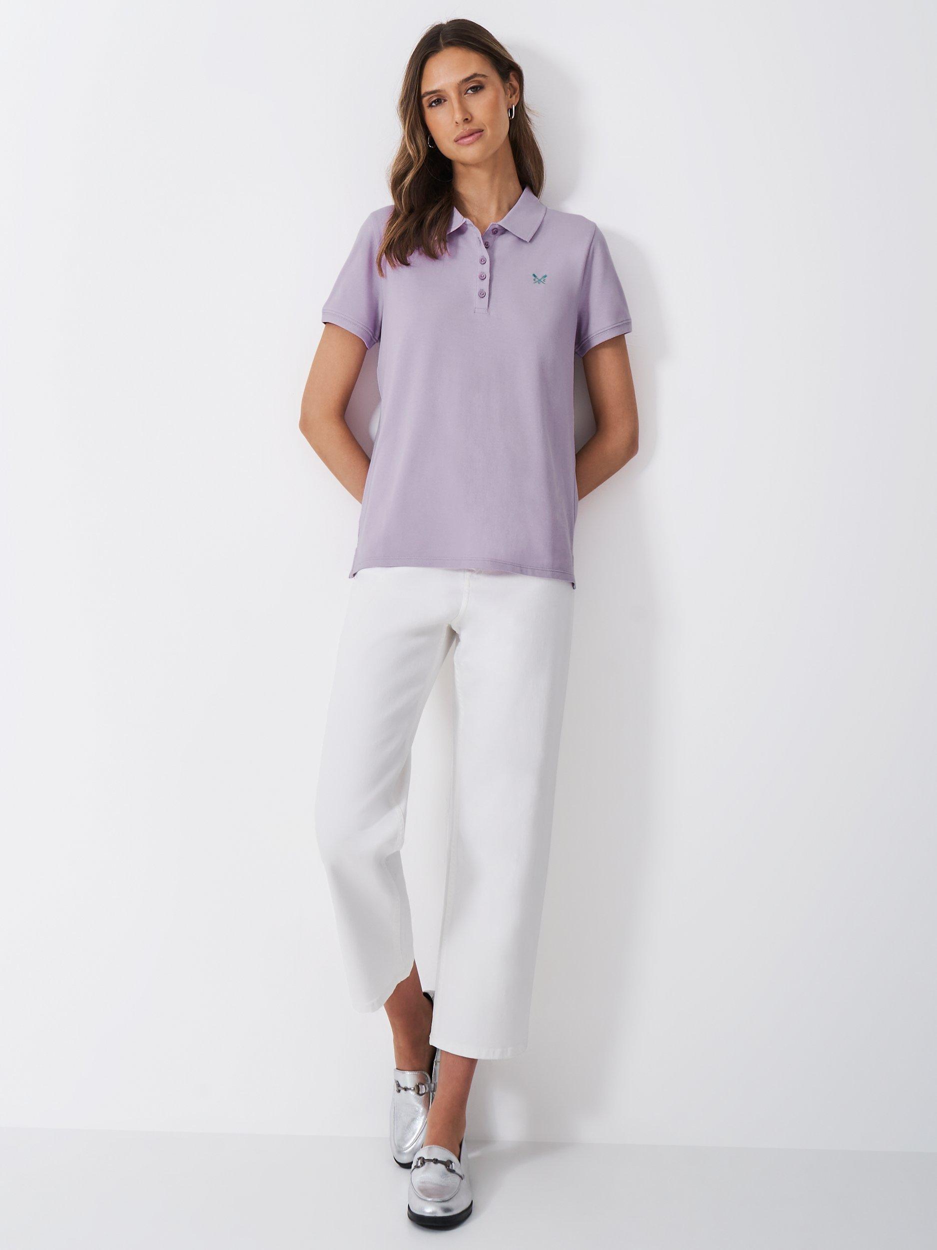 Product image 3 of 5, which shows Crew Clothing Classic Polo Shirt, Light Purple, 8