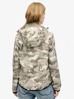 Superdry Camouflage Hooded Logo Windbreaker Jacket, Green - view 2, Green