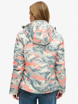 Superdry Camouflage Hooded Mountain Windbreaker Jacket, Puritan Grey/Multi - view 2, Puritan Grey/Multi