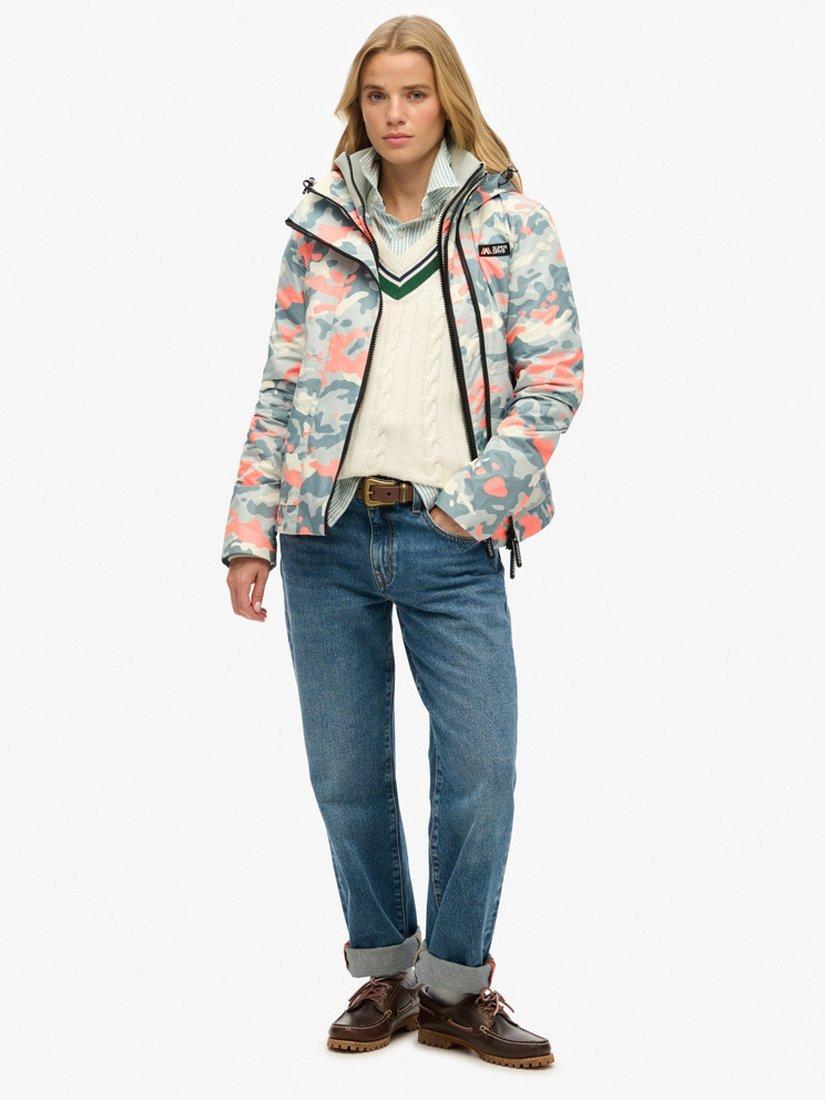 Product image 4 of 6, which shows Superdry Camouflage Hooded Mountain Windbreaker Jacket, Puritan Grey/Multi, 8