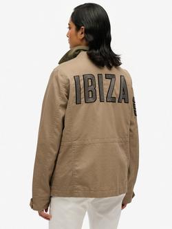 Superdry Embellished M65 Military Jacket, Dark Sage Green - view 2, Dark Sage Green