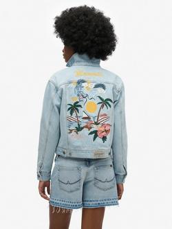 Superdry Embellished Denim Jacket - view 2, Echo Light Vintage