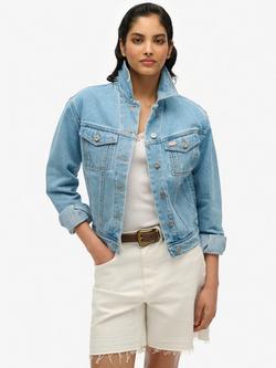 Superdry Embellished Denim Jacket, Boston Vintage Blue