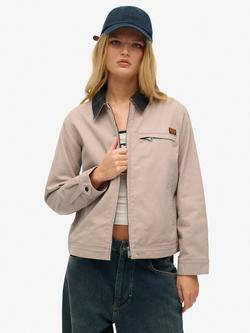 Superdry Cord Collar Ranch Jacket, Fawn