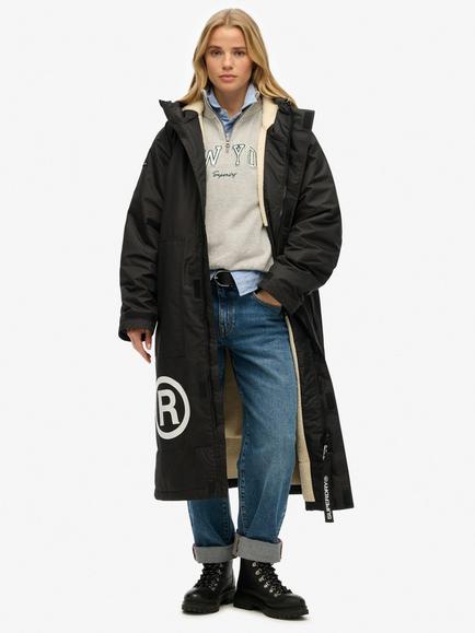 Superdry Windbreaker Changing Robe, Black/White, Black/White