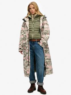 Superdry Camo Windbreaker Changing Robe, Pink/Multi, Pink/Multi