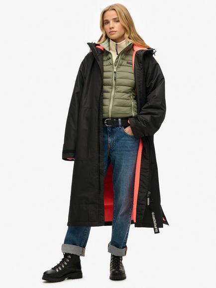 Superdry Windbreaker Changing Robe, Black/Coral, Black/Coral