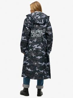 Superdry Camouflage Windbreaker Changing Robe, Navy - view 2, Navy
