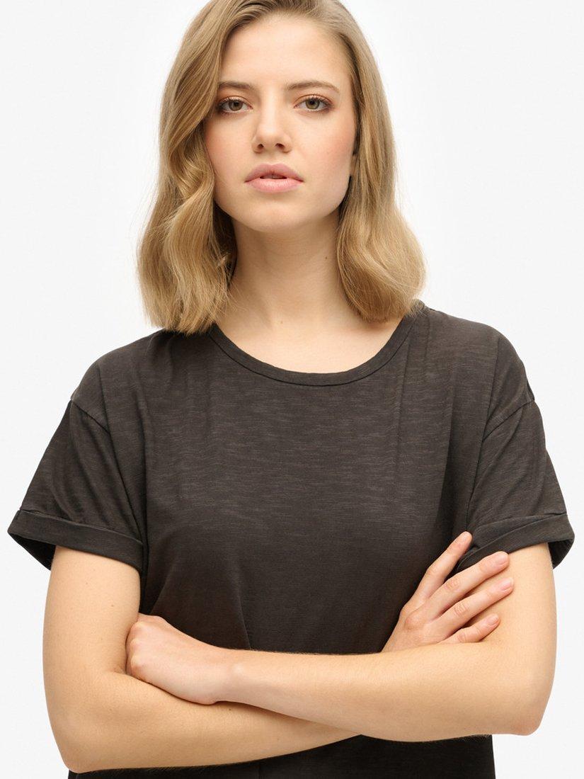 Product image 5 of 6, which shows Superdry Cotton T-Shirt Midi Dress, Black, 8