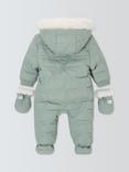 John Lewis Baby Crocodile Quilted Snowsuit, Green