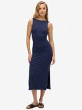 Superdry Twist Back Jersey Midi Dress, Atlantic Navy