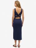 Superdry Twist Back Jersey Midi Dress, Atlantic Navy