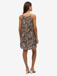 Superdry Zebra Print Cami Mini Dress, Brown