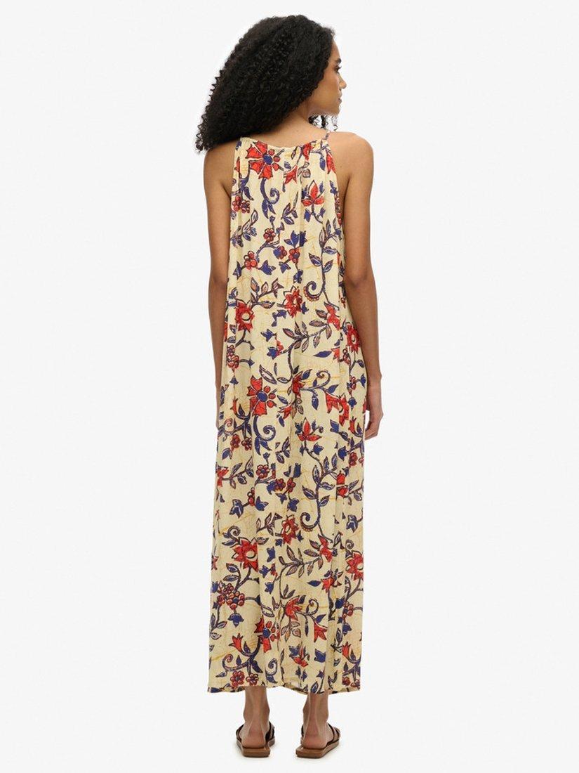 Product image 2 of 4, which shows Superdry Beach Cami Maxi Dress, Batik Vines Cream, 8