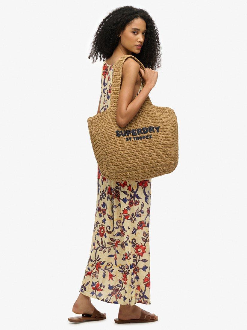 Product image 3 of 4, which shows Superdry Beach Cami Maxi Dress, Batik Vines Cream, 8