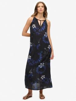 Superdry Beach Cami Maxi Dress, Navy, Navy