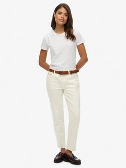 Superdry Mid Rise Slim Fit Jeans, Optic, Optic