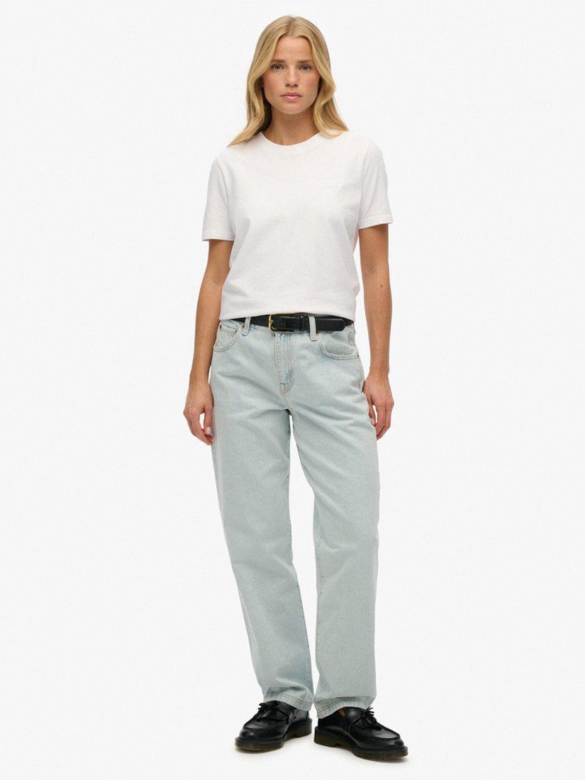 Product image 1 of 5, which shows Superdry Organic Cotton Straight Leg Jeans, Williamsburg Blue, W26/L30