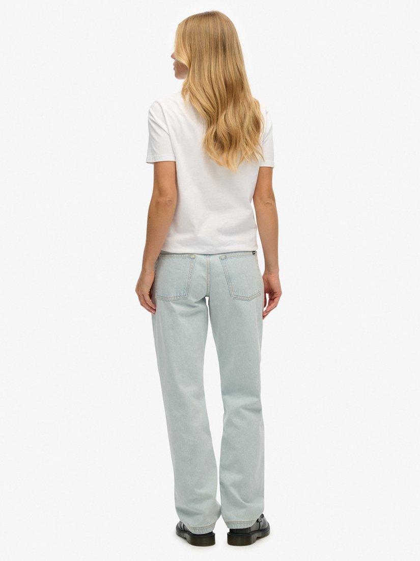 Product image 2 of 5, which shows Superdry Organic Cotton Straight Leg Jeans, Williamsburg Blue, W26/L30