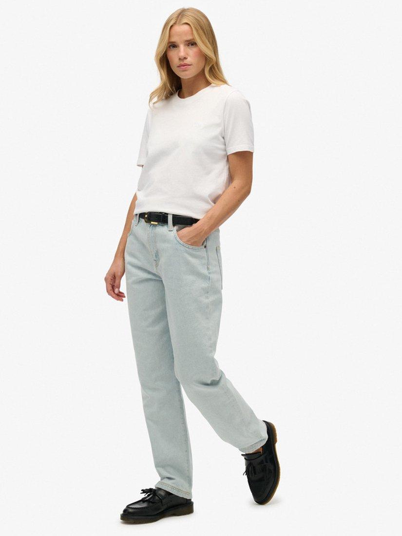 Product image 3 of 5, which shows Superdry Organic Cotton Straight Leg Jeans, Williamsburg Blue, W26/L30