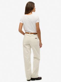 Superdry Mid Rise Pure Organic Cotton Denim Wide Leg Jeans - view 2, Desert Bone White