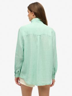 Superdry Casual Linen Rich Boyfriend Shirt - view 2, Sea Foam Green