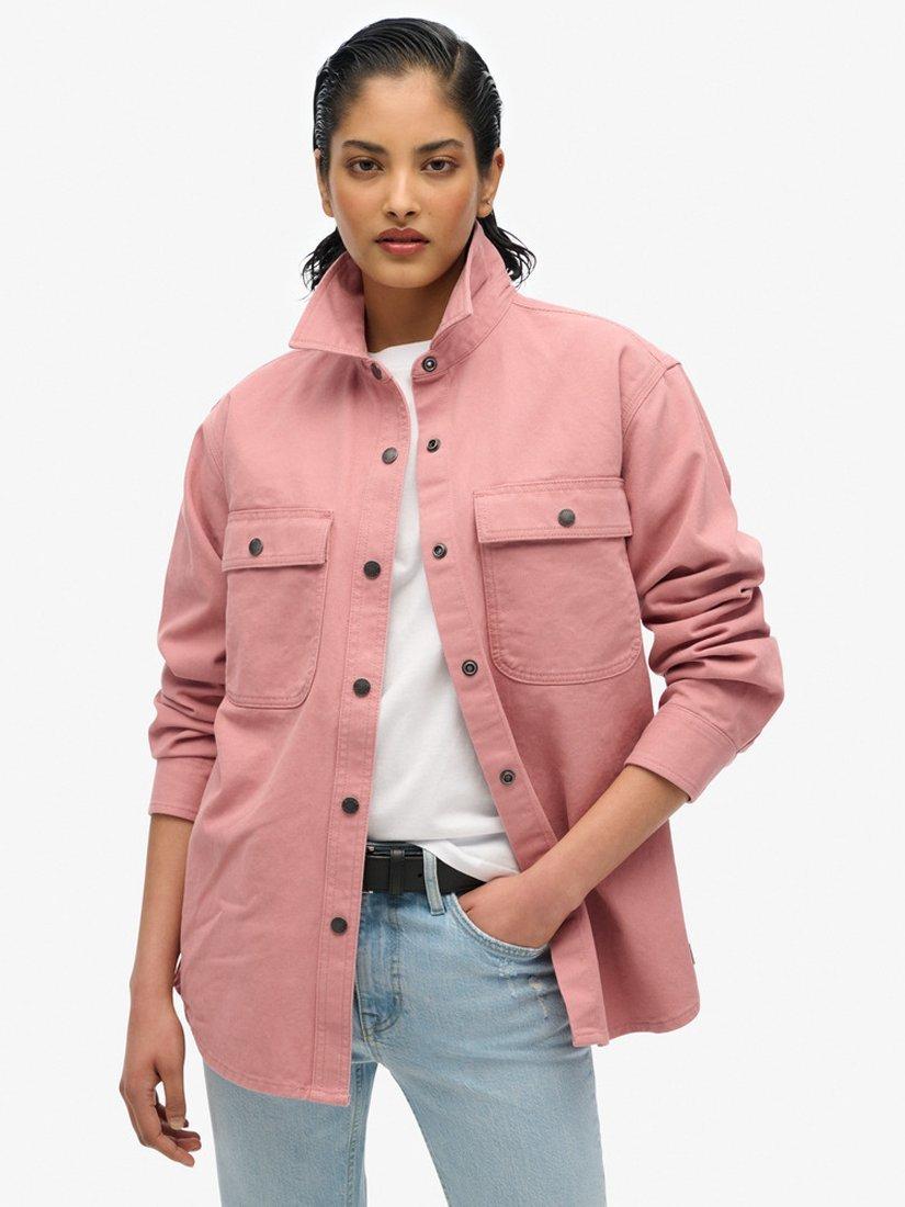 Product image 1 of 6, which shows Superdry Workwear Overshirt, Ash Rose, 8
