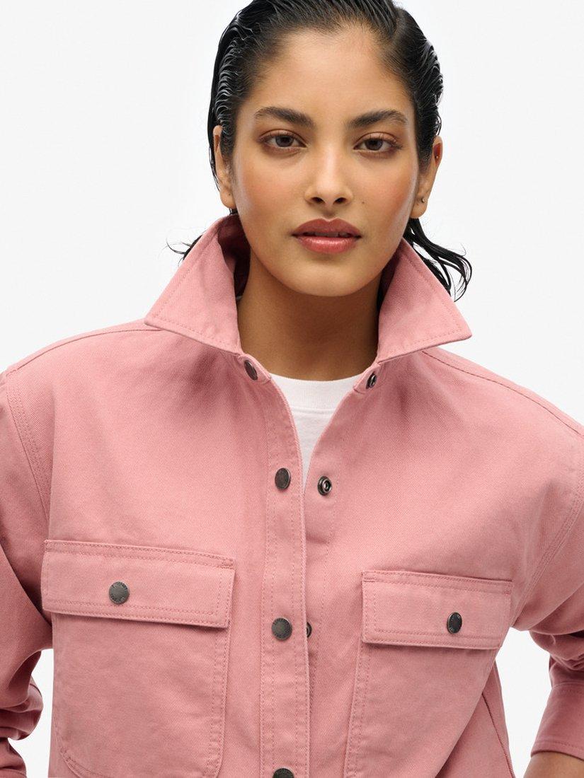 Product image 4 of 6, which shows Superdry Workwear Overshirt, Ash Rose, 8