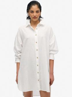 Superdry Ibiza Longline Beach Shirt, Optic