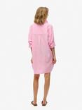 Superdry Ibiza Longline Beach Shirt, Lilac Blush Pink