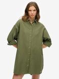 Superdry Ibiza Longline Beach Shirt, Beetle Green