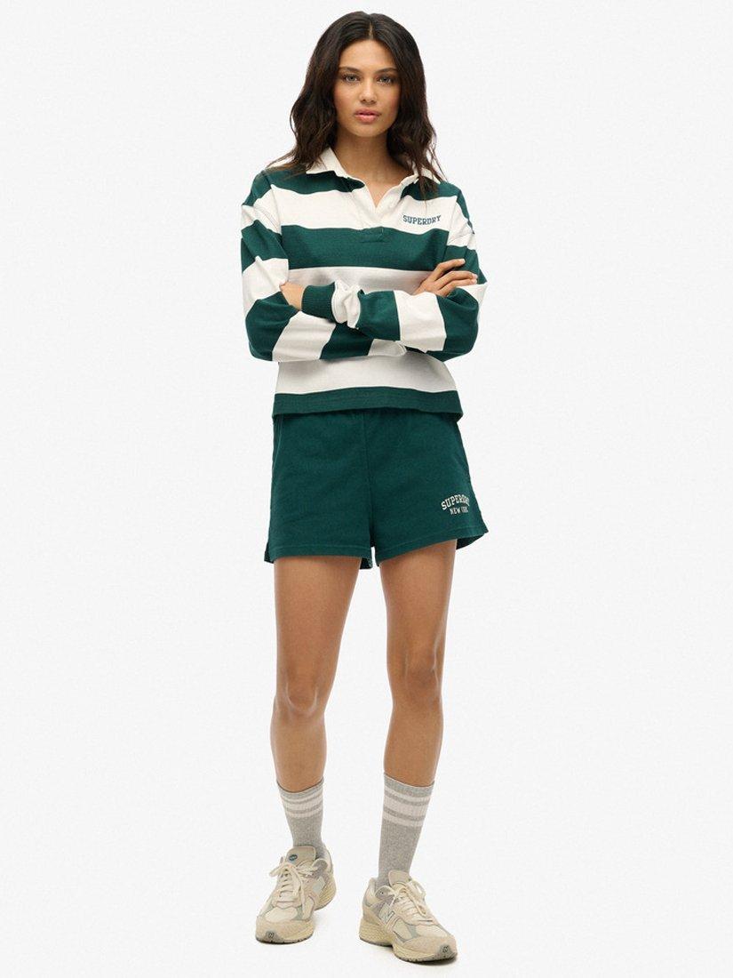 Product image 1 of 7, which shows Superdry Athletic Essentials Graphic Shorts, Dark Pine Green, 8