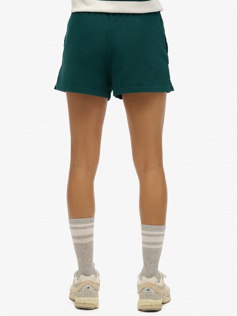 Product image 5 of 7, which shows Superdry Athletic Essentials Graphic Shorts, Dark Pine Green, 8