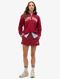 Superdry Athletic Essentials Graphic Shorts, Bordeaux Red