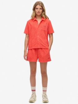 Superdry Country Club Towelling Shorts, Pastelline Coral