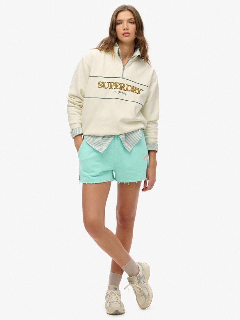 Product image 1 of 6, which shows Superdry Essential Logo Garment Dyed Shorts, Spearmint Green, 8