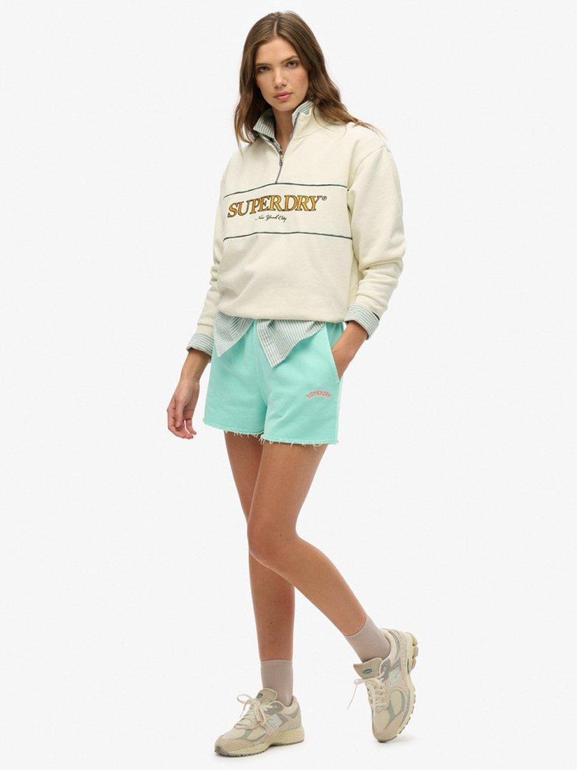 Product image 3 of 6, which shows Superdry Essential Logo Garment Dyed Shorts, Spearmint Green, 8