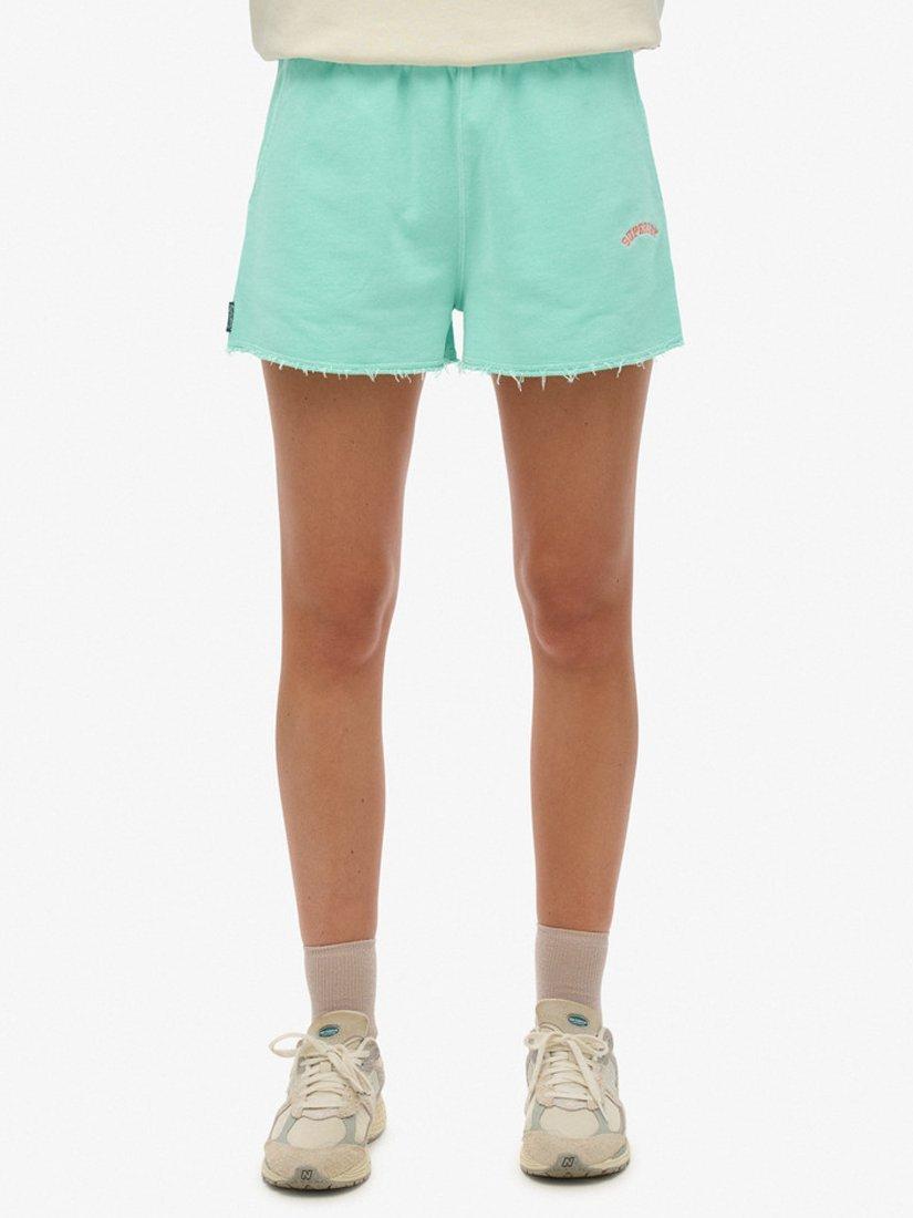 Product image 4 of 6, which shows Superdry Essential Logo Garment Dyed Shorts, Spearmint Green, 8