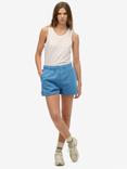 Superdry Essential Logo Garment Dyed Shorts, Copen Blue