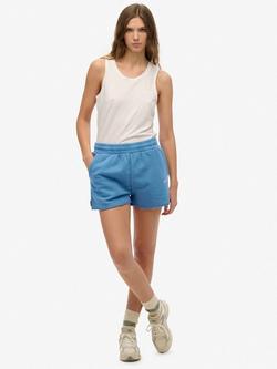 Superdry Essential Logo Garment Dyed Shorts, Copen Blue, Copen Blue