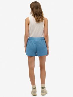 Superdry Essential Logo Garment Dyed Shorts, Copen Blue - view 2, Copen Blue